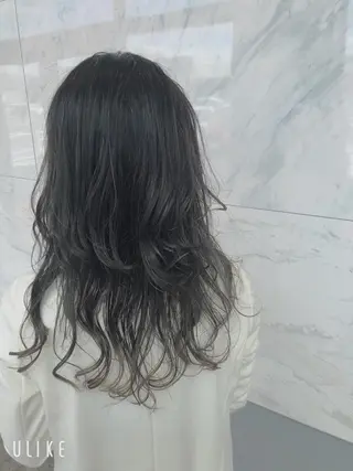 セミロング カラー 難しい髪質の縮毛矯正 高岡/射水/髪質改善のヘアスタイル