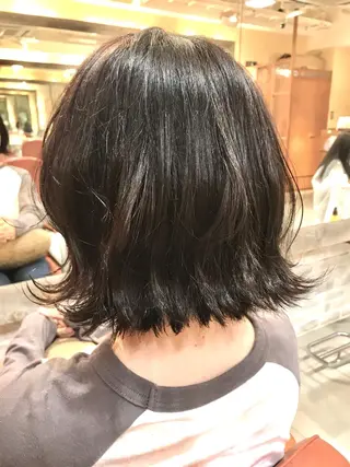 ミディアム カラー パーマ 増子 幹樹のヘアスタイル