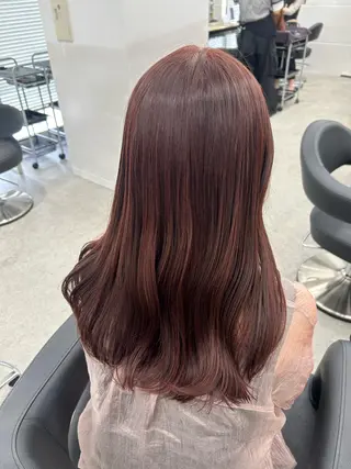 セミロング カラー 愛結 暖色カラー🎀🩰のヘアスタイル