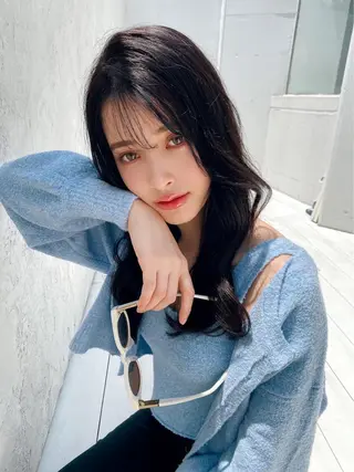 セミロング カラー ヘアアレンジ 髪質改善【縮毛矯正】 美髪ボブを量産する人のヘアスタイル