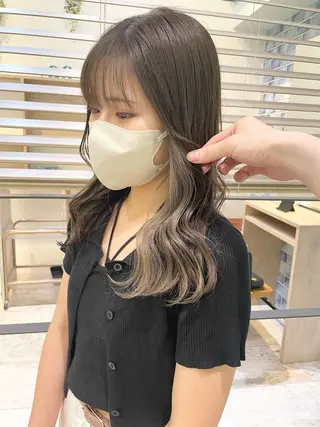 セミロング カラー 佐藤 魁人のヘアスタイル