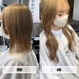 ミディアム プルエクステ/透明感 カラー✨KAZUKIのヘアスタイル