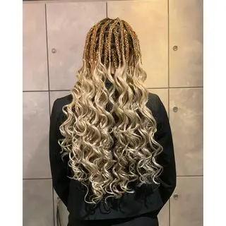 ショート カラー パーマ ヘアアレンジ メンズ キッズ BRAIDS💎愛子 大人ハイライト💎のヘアスタイル