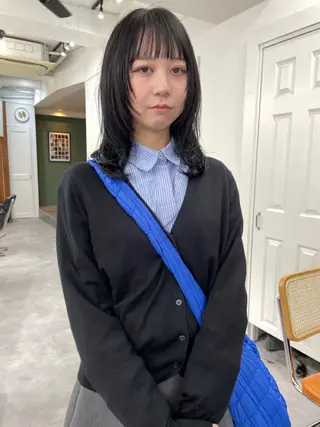 ミディアム カラー パーマ レイヤー/似合わせ TAKUYAのヘアスタイル