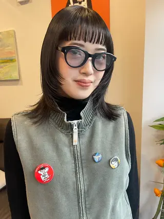 セミロング アトム/ウルフ パーマ/レイヤーのヘアスタイル