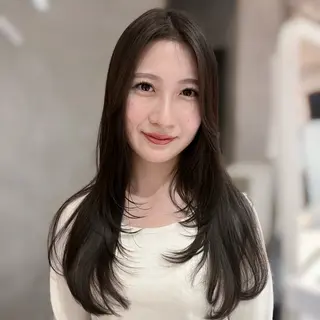 ロング カラー mashu Atoro所属・梅田美容室/レイヤー /ベージュ/miyuのヘアスタイル