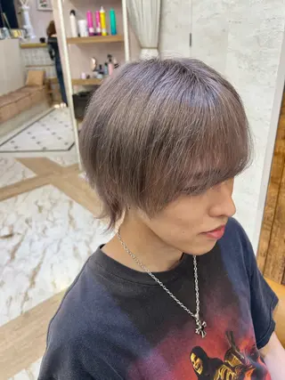 メンズ 縮毛矯正/ブリーチ なしダブルカラー輝希のヘアスタイル