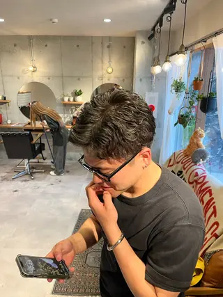 ショート パーマ メンズ Lamp所属・🌀メンズパーマ🌀 🐏丸山祐宇🐏のヘアスタイル