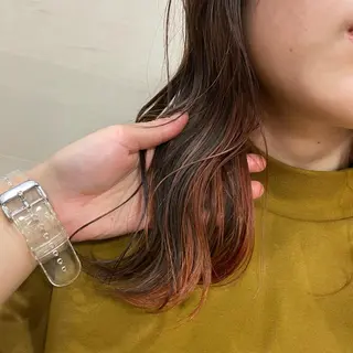 ロング カラー ハイトーン/暖色/ 眉/メイク/Rinaのヘアスタイル