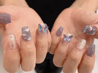 ネイル ki🍒🍒 ki ツルツルネイルのネイルデザイン