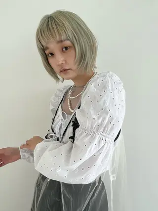 ショート カラー momoca 暖色カラー/ボブのヘアスタイル