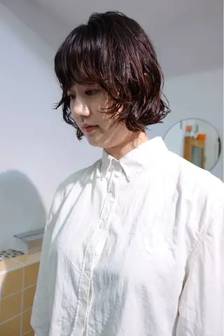 ミディアム パーマ sakura🌸 レイヤー/nelkeのヘアスタイル