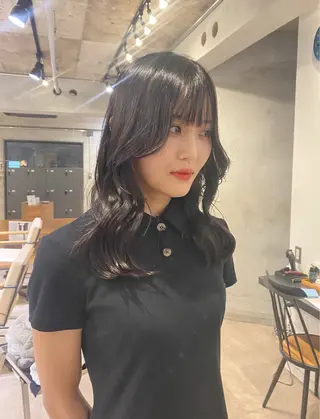 ミディアム カラー ♠️暗髪レイヤー♠️ 中山唯斗のヘアスタイル