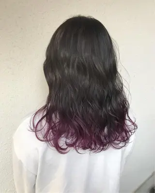 セミロング カラー インナーカラー/天神 ブリーチ/吉田のヘアスタイル