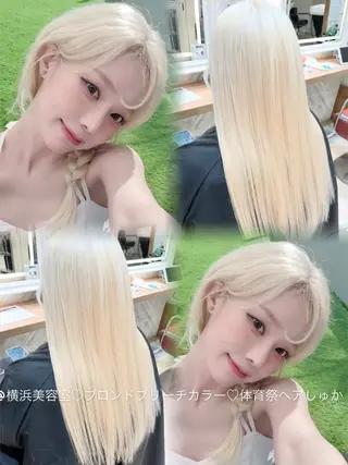 ロング カラー ブリーチカラー♡ エクステ♡しゅかのヘアスタイル