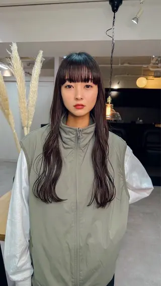 ロング パーマ パーマ* 顔まわり似合わせのヘアスタイル