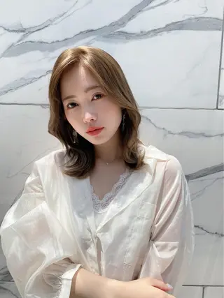 ミディアム カラー 韓国ヘア☁️ mitsukiのヘアスタイル
