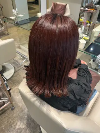 ミディアム カラー ルナ ブリーチモデル募集のヘアスタイル