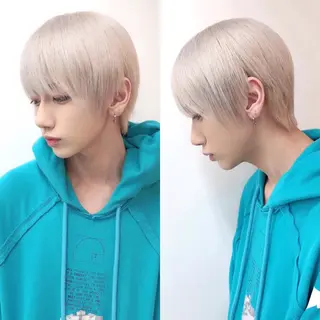 ショート カラー メンズ 曲がる縮毛矯正 髪質改善/西尾 幸樹のヘアスタイル