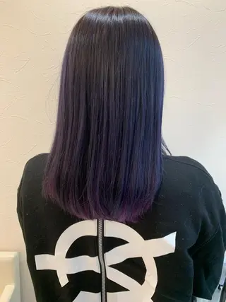 セミロング カラー 店長ハイトーンカラー 柞山史奈のヘアスタイル