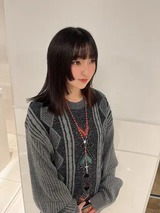 ミディアム りおな/エクステ /ミルクティーカラーのヘアスタイル