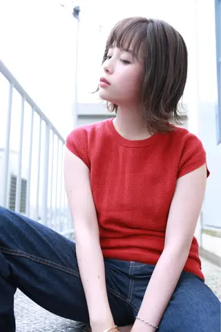 ミディアム カラー パーマ ヘアアレンジ メンズ キッズ ネイル マツエク・マツパ premier modelsのヘアスタイル