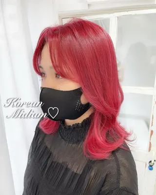 ミディアム カラー 韓国ヘア🤍髪質改善 🇰🇷AKANEのヘアスタイル