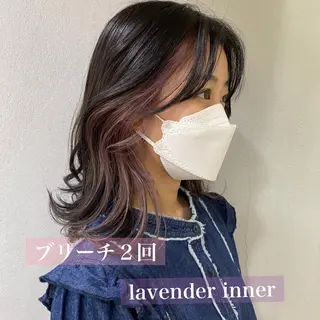 セミロング カラー 舟橋 りんかのヘアスタイル