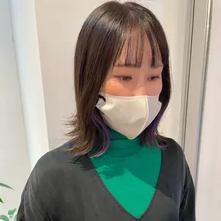 ミディアム カラー ショート/ブリーチ mizuki🐋のヘアスタイル