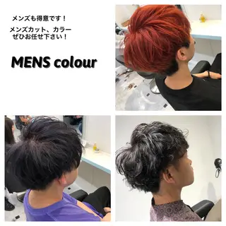 ショート カラー パーマ ヘアアレンジ メンズ ♡透け感カラー 大賀哲平♡のヘアスタイル