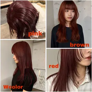 ロング カラー 暖色カラー／縮毛矯正 ／岡崎／羽菜のヘアスタイル