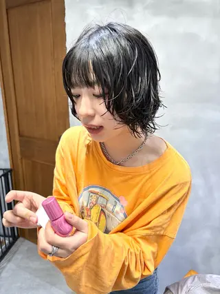 ショート パーマ すぎもと さき⚡️ 朝ラク･*パーマのヘアスタイル