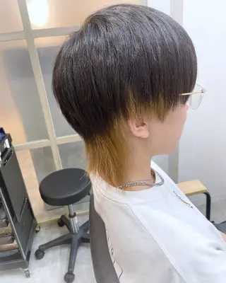 ミディアム カラー メンズ EMANON新宿南口所属・🦄中性ウルフ ☁️Shiori🦄のヘアスタイル