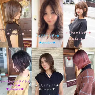 ミディアム カラー grand juteのヘアスタイル