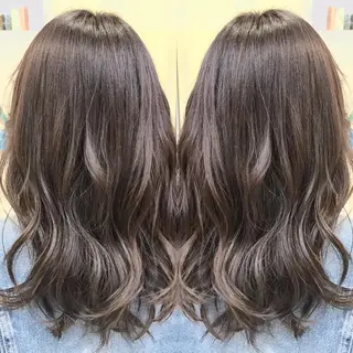 ミディアム カラー パーマ 縮毛/レイヤー 韓国/橋口のヘアスタイル