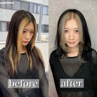 ミディアム カラー 韓国ヘア/艶カラー /田中悠佑のヘアスタイル