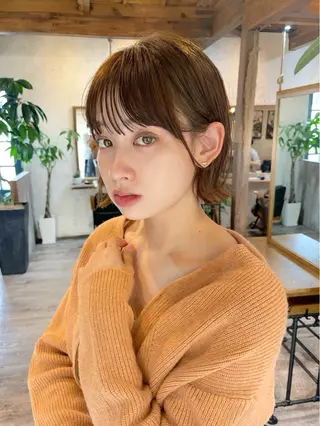 ショート カラー 結べるレイヤーボブ くびれLady表参道のヘアスタイル