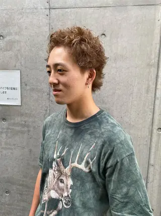 ショート カラー メンズ 菊池大一 溝の口パーマのヘアスタイル