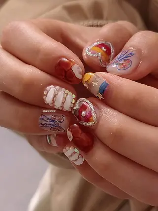 ネイル 3dパーツ/流行り 👧shushu❤️のネイルデザイン