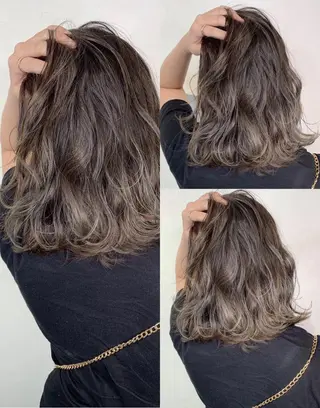 セミロング カラー _WHITE 高槻のヘアスタイル