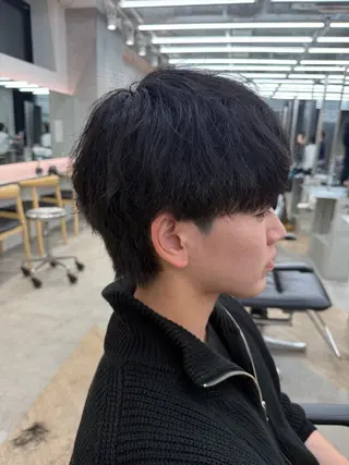 ショート カラー パーマ メンズ キッズ 栄💗メンズパーマ| ハイトーン|haruのヘアスタイル