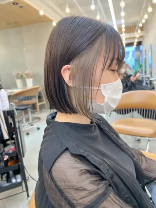 ミディアム ボブ/縮毛矯正 髪質改善/もえるのヘアスタイル