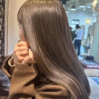 セミロング カラー ヘアアレンジ 透明感ワンカラー/ AKARIのヘアスタイル
