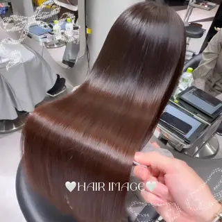 セミロング 🤍艶々ストレート カラー/Hitohaのヘアスタイル