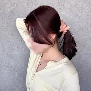 セミロング カラー 加藤 結奈のヘアスタイル