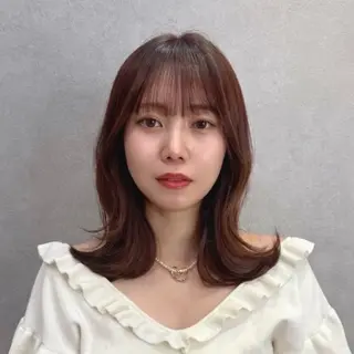 ミディアム 韓国🎀レイヤー/艶 髪/縮毛矯正/ユリナのヘアスタイル