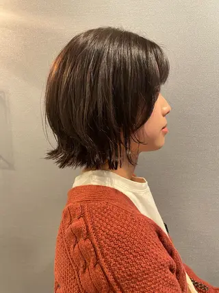 ミディアム カラー 艶カラー🌙縮毛矯正 /ボブ【Reina】のヘアスタイル