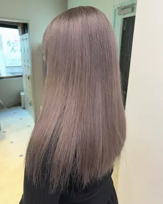 セミロング カラー 🥞ベージュ系カラー 【すずきりほ】🥞のヘアスタイル