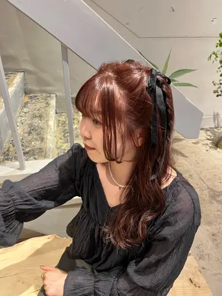 ロング 藤井 美歩/赤髪のヘアスタイル