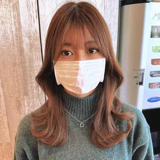 ミディアム カラー モテ髪×トレンド💕 小顔レイヤー 金井のヘアスタイル